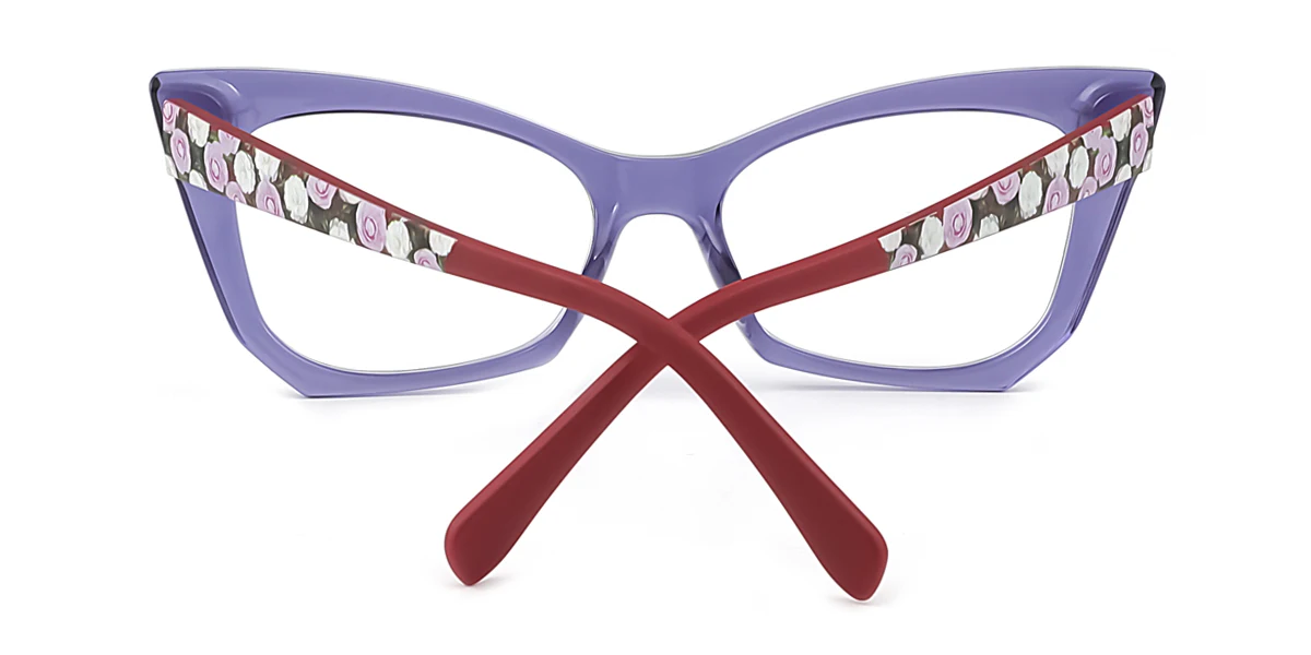 Purple Cateye Irregular Unique Gorgeous Custom Engraving Eyeglasses | WhereLight