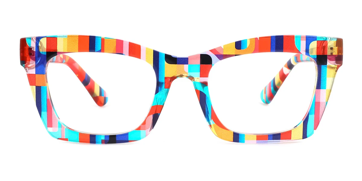 Multicolor Rectangle Unique  Eyeglasses | WhereLight