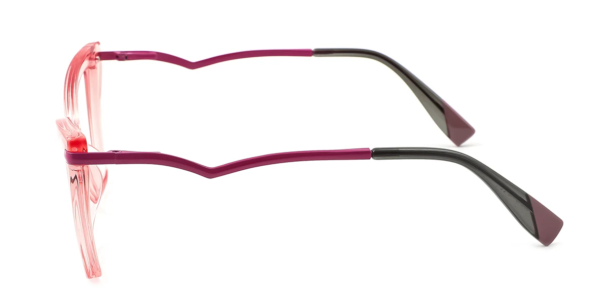 Pink Cateye Simple Unique Spring Hinges Custom Engraving Eyeglasses | WhereLight