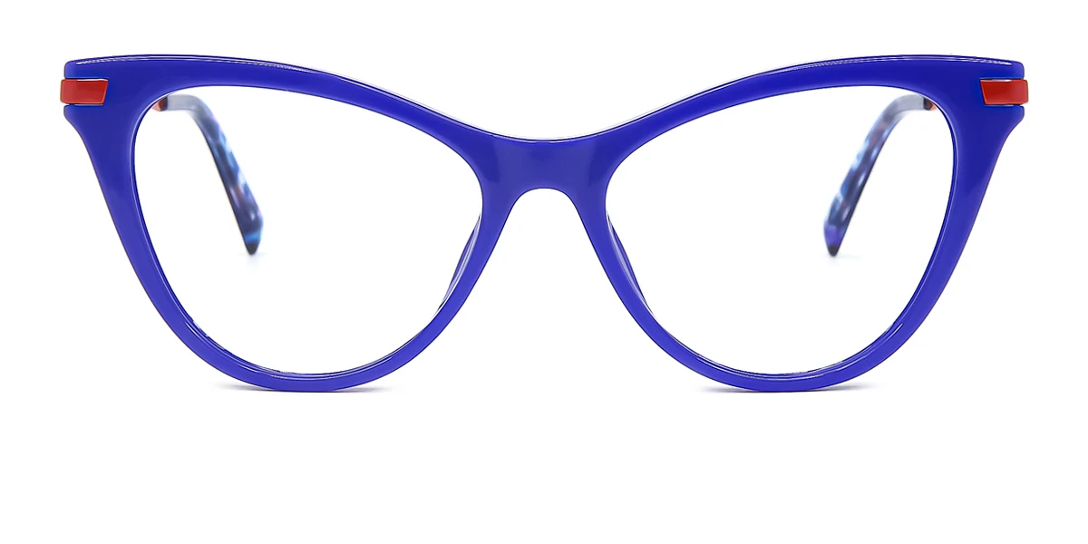 Blue Cateye Classic Unique Gorgeous Spring Hinges Eyeglasses | WhereLight