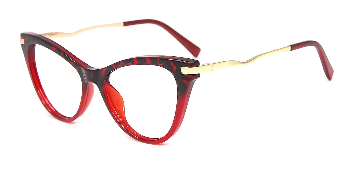 Red Cateye Classic Unique Gorgeous Spring Hinges Eyeglasses | WhereLight