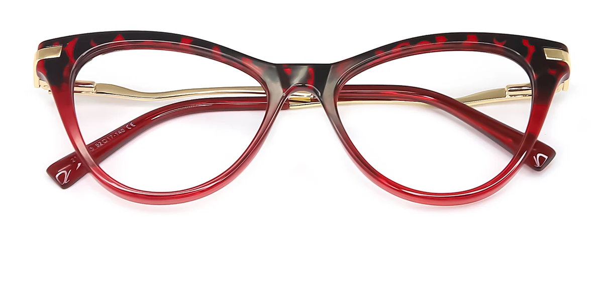 Red Cateye Classic Unique Gorgeous Spring Hinges Eyeglasses | WhereLight