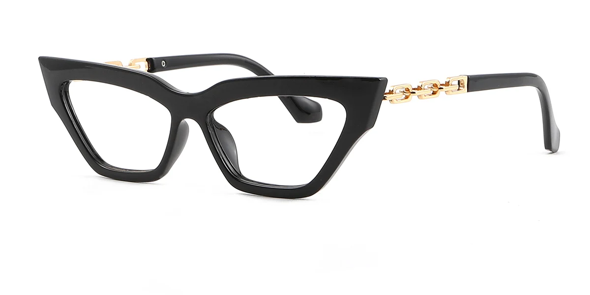 Black Cateye Simple Retro Unique  Eyeglasses | WhereLight