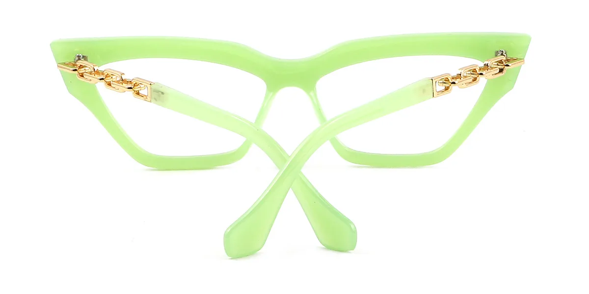 Green Cateye Simple Retro Unique  Eyeglasses | WhereLight