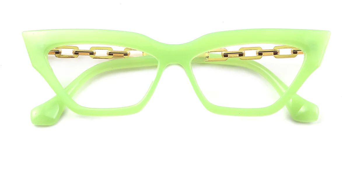 Green Cateye Simple Retro Unique  Eyeglasses | WhereLight