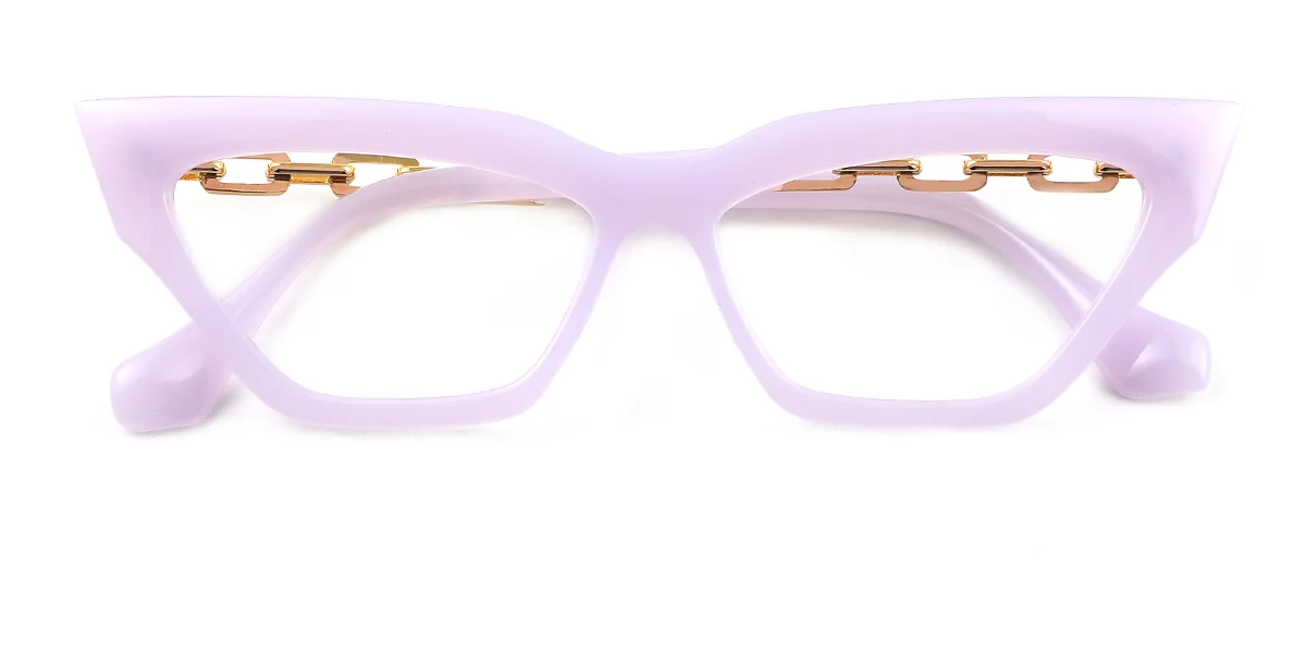 Purple Cateye Simple Retro Unique  Eyeglasses | WhereLight