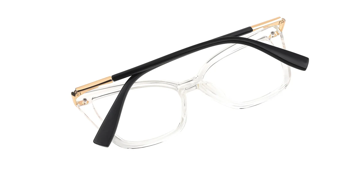 Clear Cateye Classic Retro Unique Spring Hinges Custom Engraving Eyeglasses | WhereLight