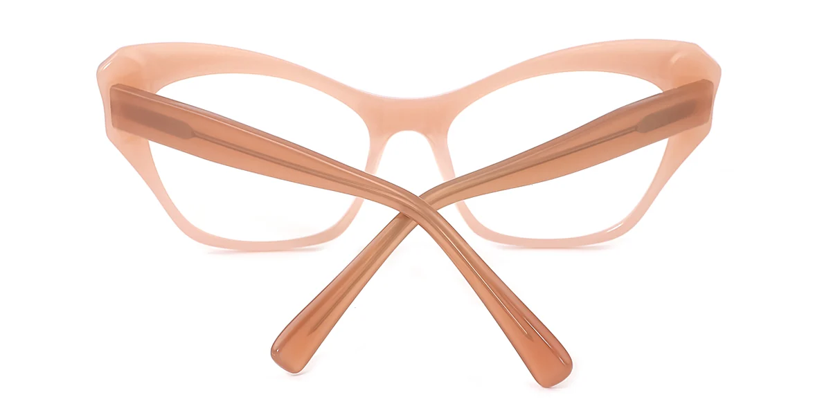 Pink Cateye Irregular Classic Unique Spring Hinges Custom Engraving Eyeglasses | WhereLight