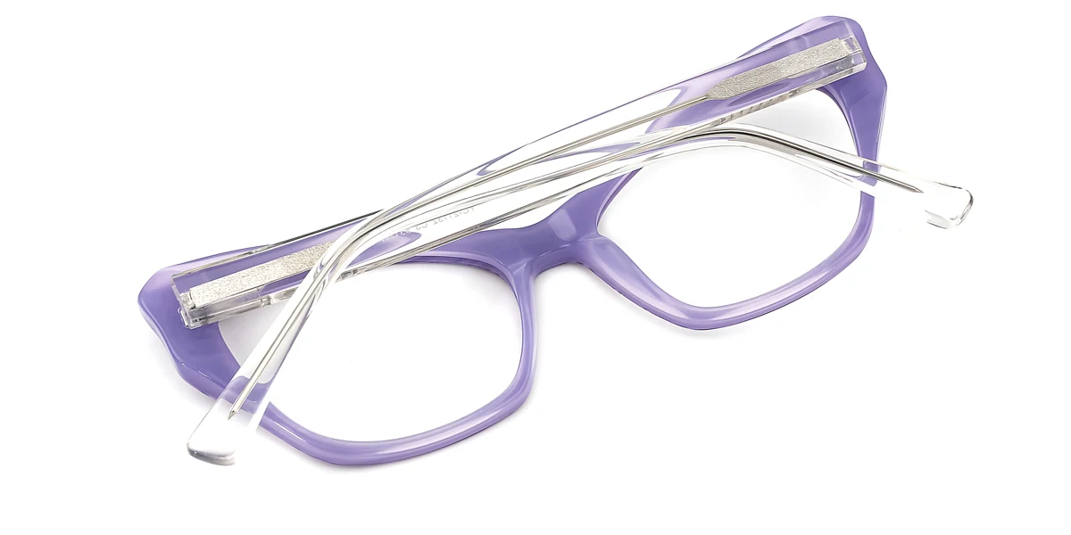 Purple Cateye Irregular Classic Unique Spring Hinges Custom Engraving Eyeglasses | WhereLight