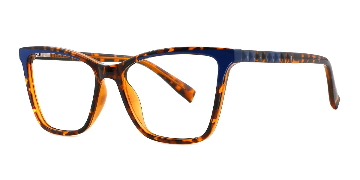 Tortoiseshell Rectangle Simple Classic Custom Engraving Eyeglasses | WhereLight