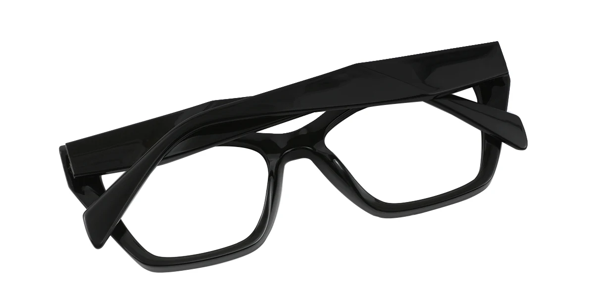 Black Cateye Simple Classic Spring Hinges Custom Engraving Eyeglasses | WhereLight