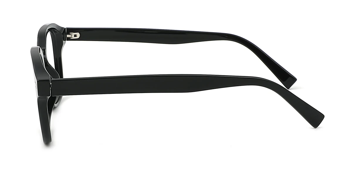 Black Rectangle Irregular Simple Classic Retro Custom Engraving Eyeglasses | WhereLight