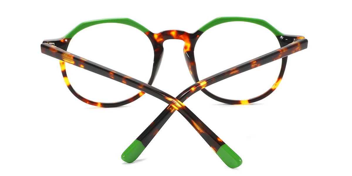 Green Oval Irregular Gorgeous Spring Hinges Eyeglasses | WhereLight