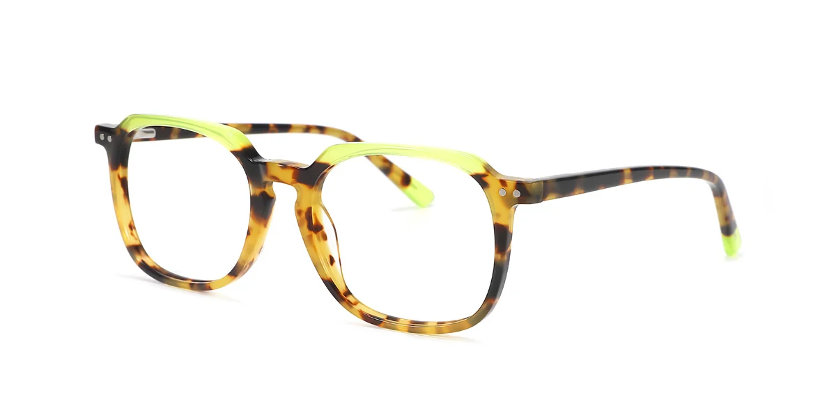 Green Irregular Gorgeous Spring Hinges Eyeglasses | WhereLight