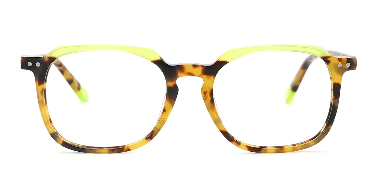 Green Irregular Gorgeous Spring Hinges Eyeglasses | WhereLight