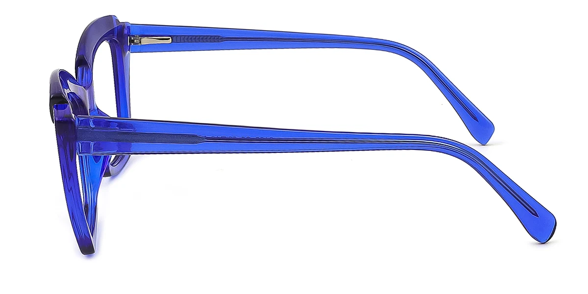 Blue Cateye Irregular Classic Retro Unique Gorgeous Spring Hinges Custom Engraving Eyeglasses | WhereLight