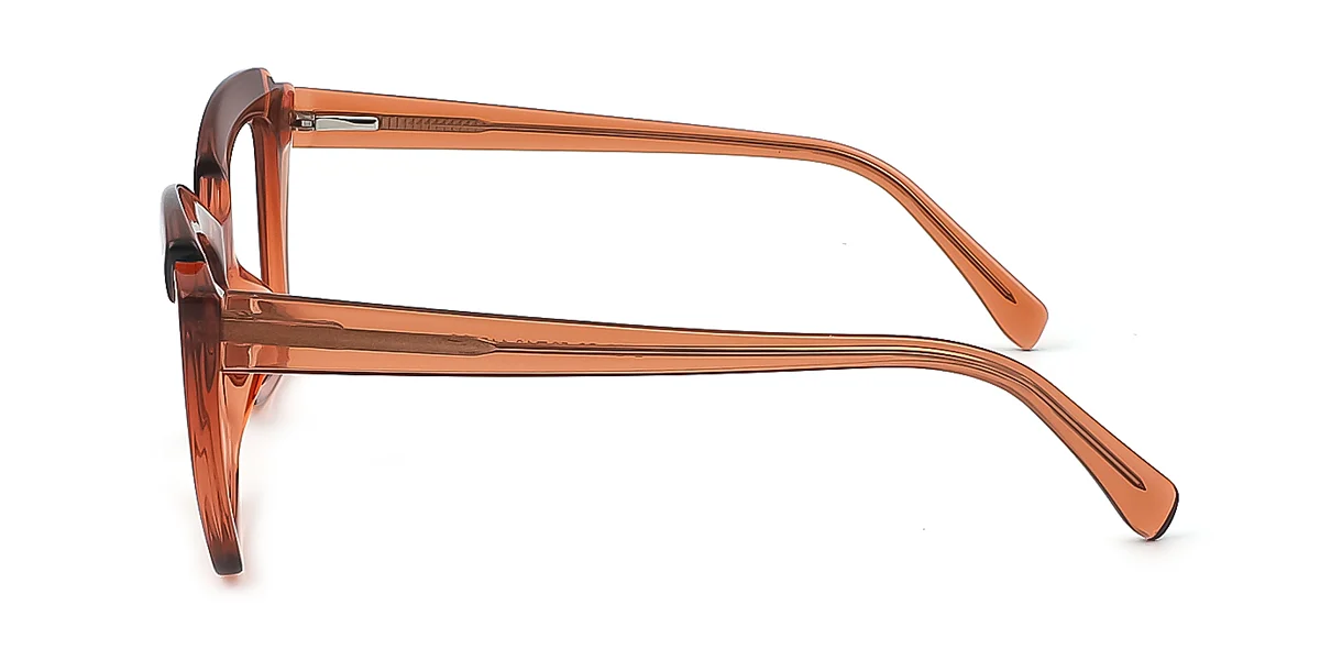 Brown Cateye Irregular Classic Retro Unique Gorgeous Spring Hinges Custom Engraving Eyeglasses | WhereLight