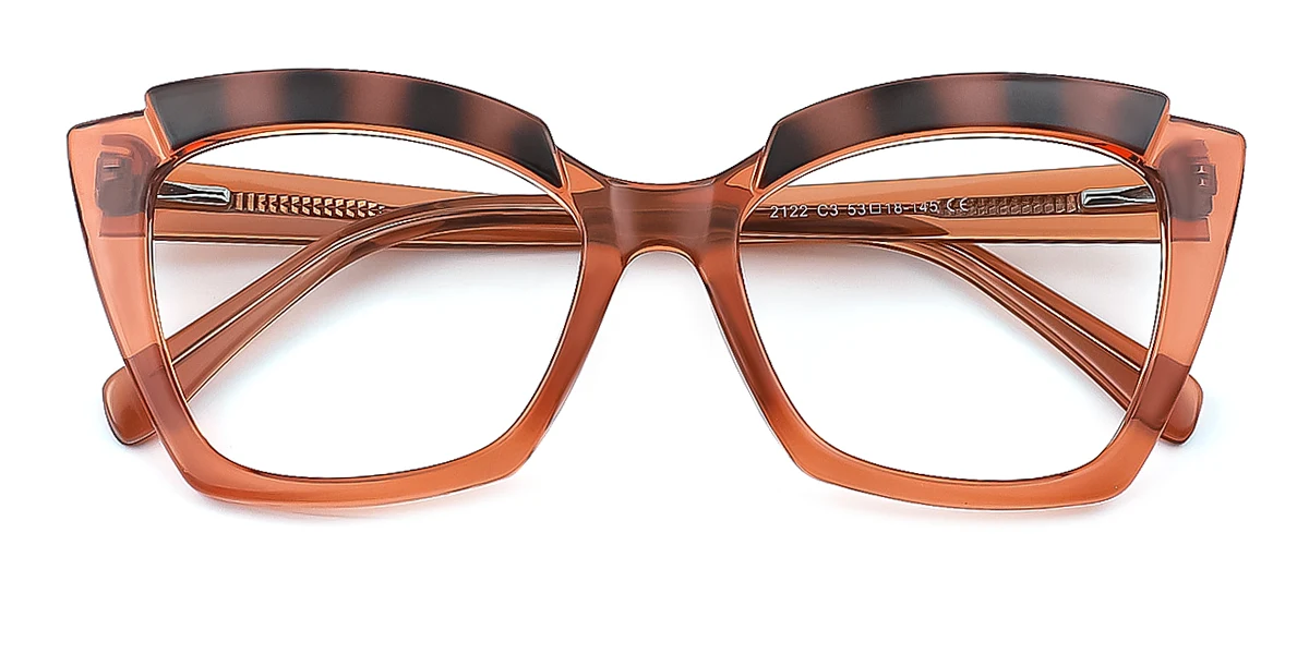Brown Cateye Irregular Classic Retro Unique Gorgeous Spring Hinges Custom Engraving Eyeglasses | WhereLight