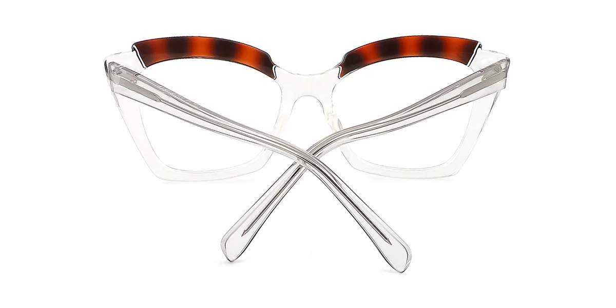 Clear Cateye Irregular Classic Retro Unique Gorgeous Spring Hinges Custom Engraving Eyeglasses | WhereLight