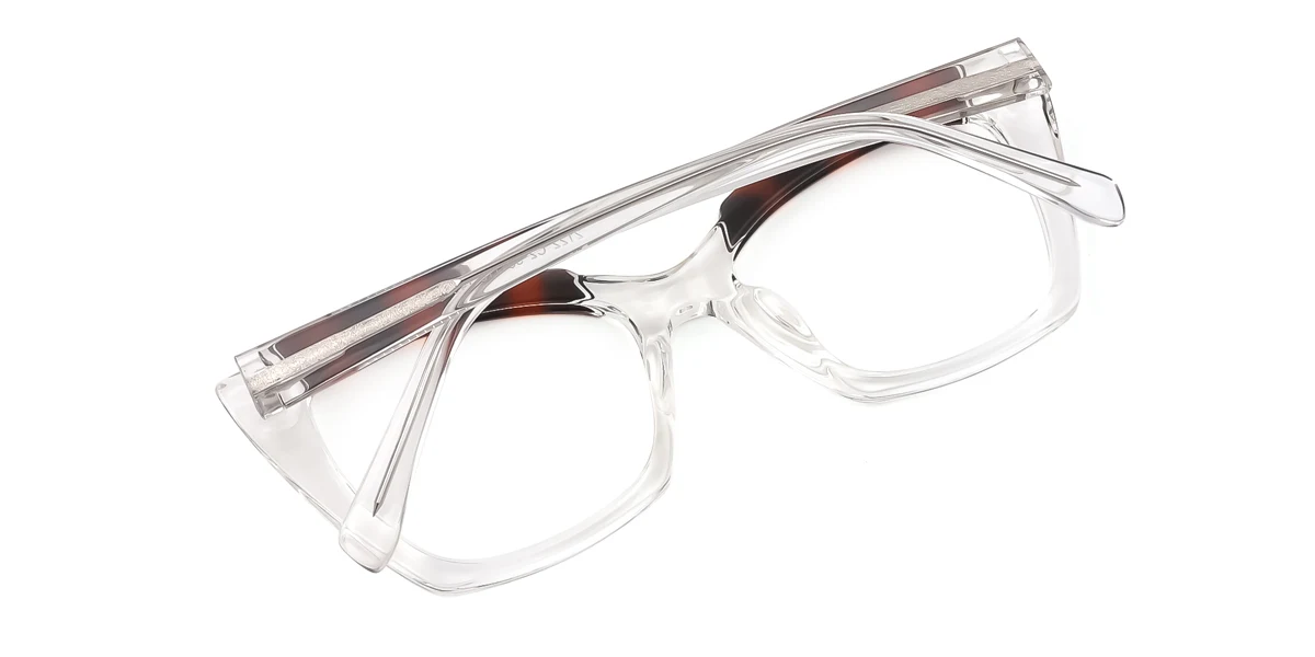 Clear Cateye Irregular Classic Retro Unique Gorgeous Spring Hinges Custom Engraving Eyeglasses | WhereLight