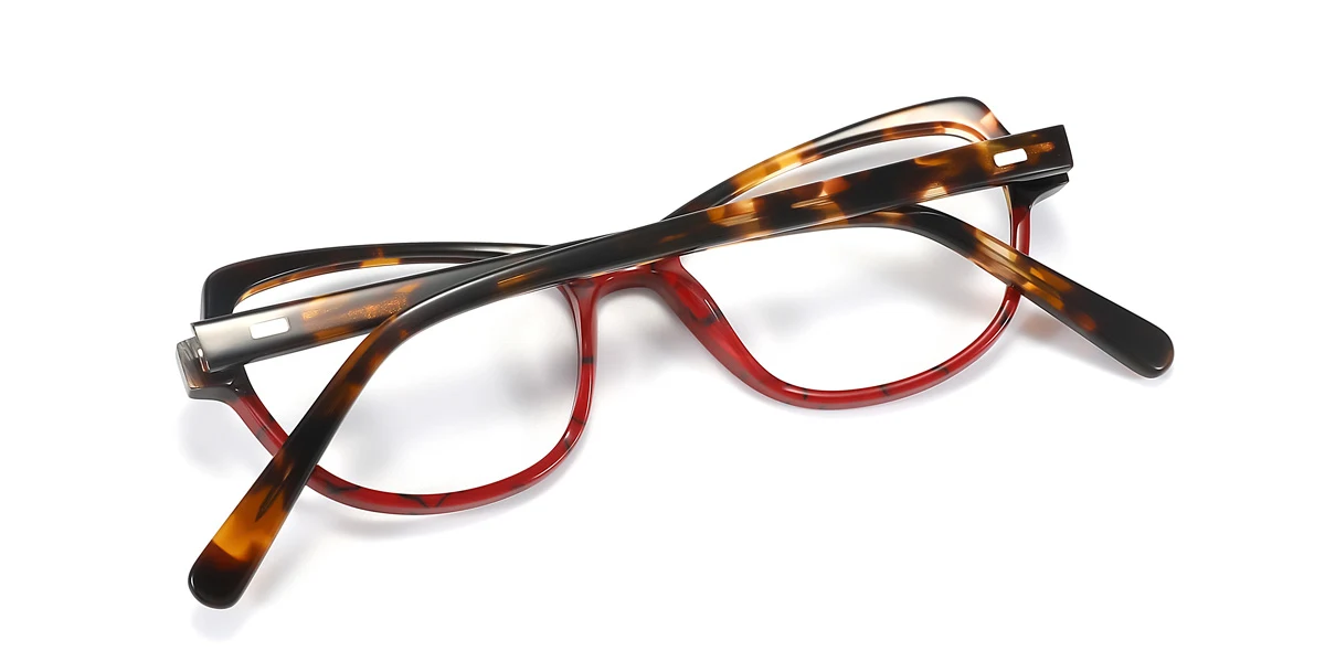 Red Cateye Unique Spring Hinges Eyeglasses | WhereLight