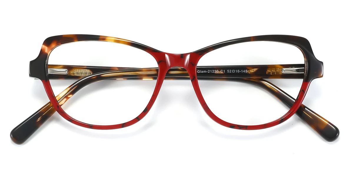 Red Cateye Unique Spring Hinges Eyeglasses | WhereLight