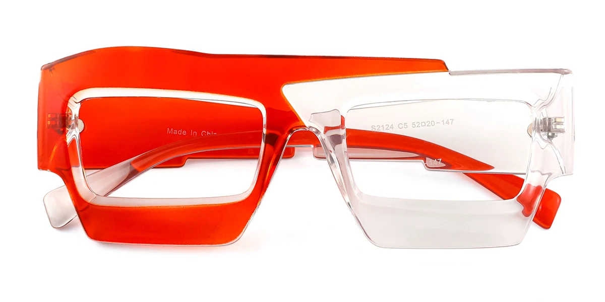 Red Rectangle Gorgeous  Eyeglasses | WhereLight
