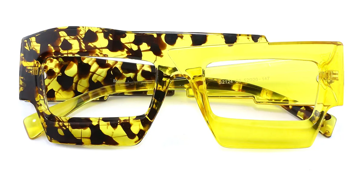 Yellow Rectangle Gorgeous  Eyeglasses | WhereLight