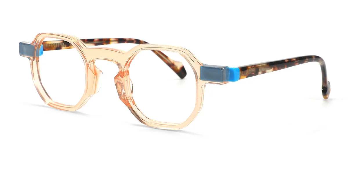 Orange Rectangle Unique  Eyeglasses | WhereLight