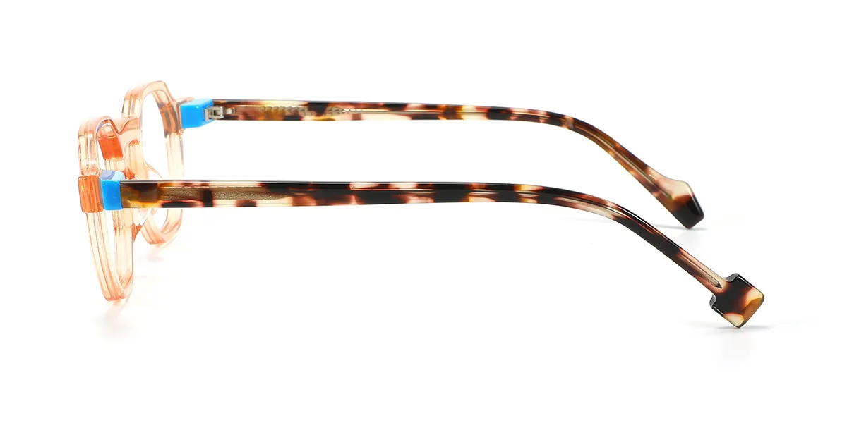 Orange Rectangle Unique  Eyeglasses | WhereLight