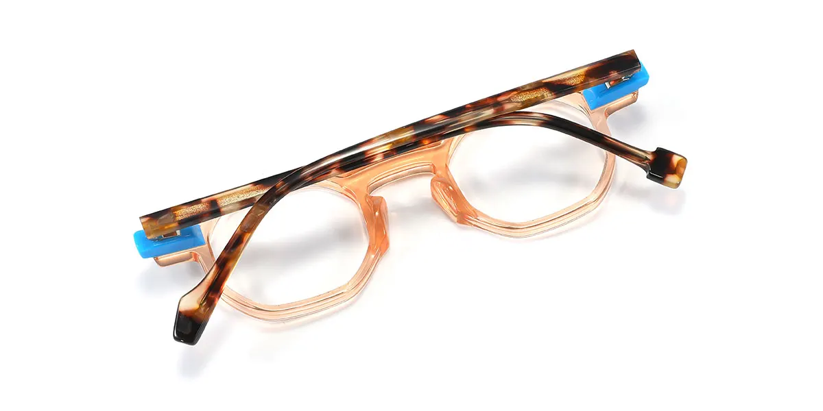 Orange Rectangle Unique  Eyeglasses | WhereLight