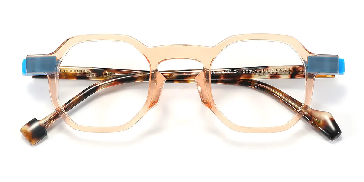 Orange Rectangle Unique  Eyeglasses | WhereLight