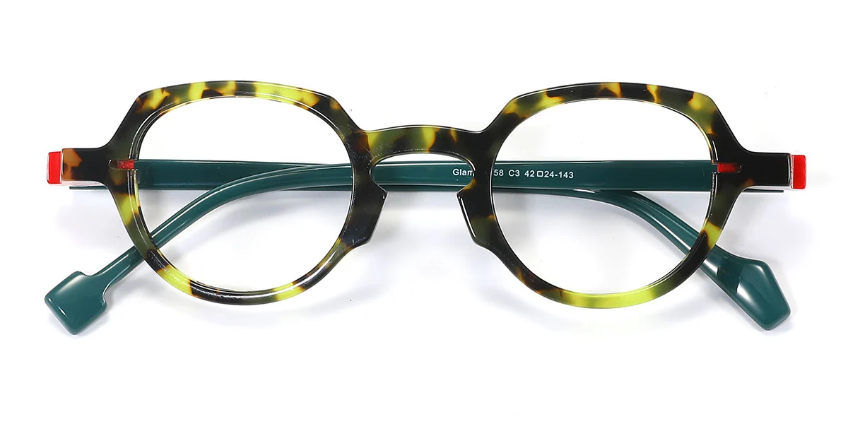 Tortoiseshell Oval Irregular Unique  Eyeglasses | WhereLight