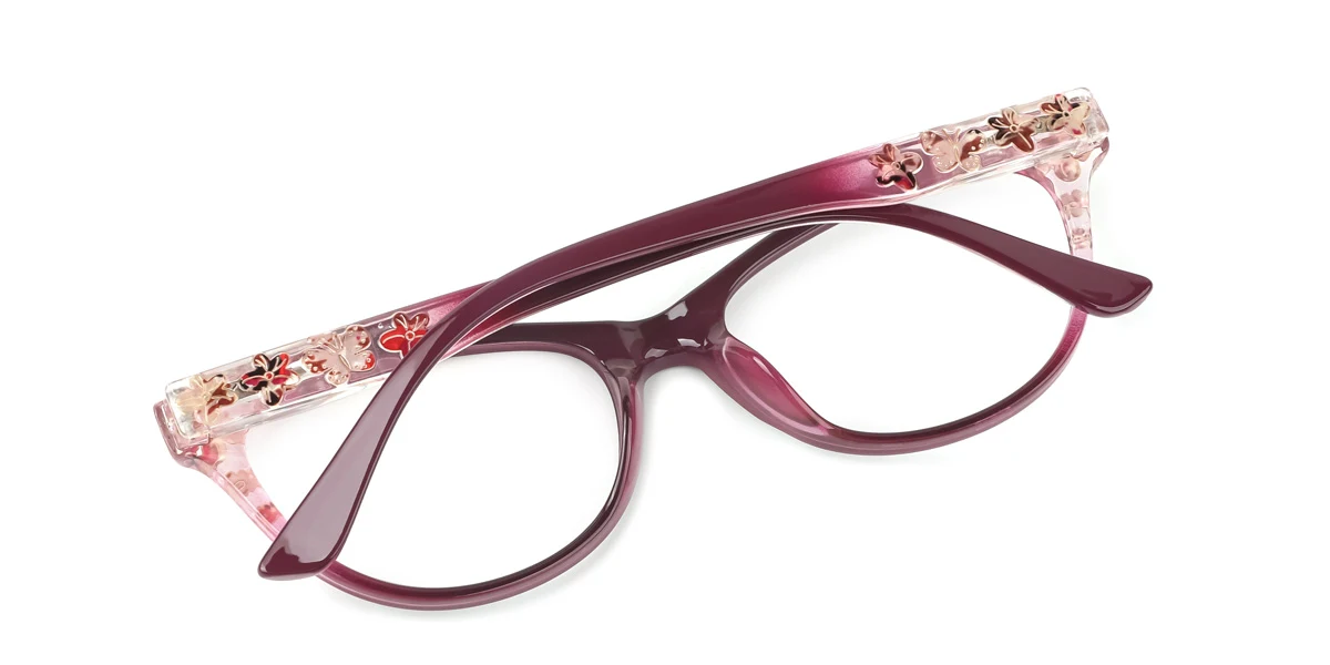 Purple Cateye Gorgeous Custom Engraving Eyeglasses | WhereLight