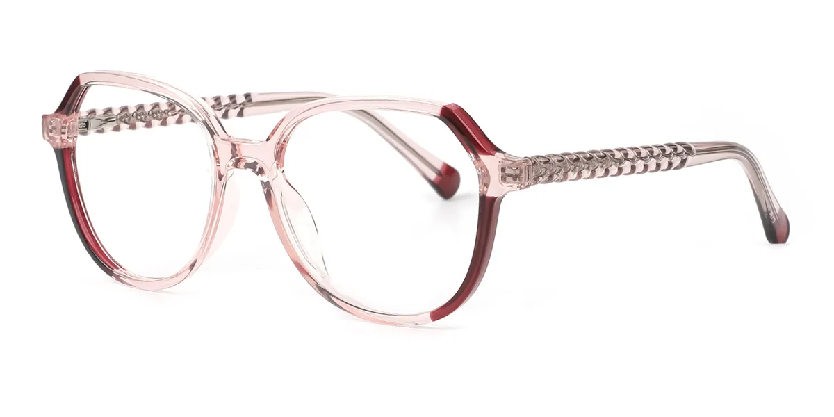 Pink Geometric Irregular Unique Gorgeous  Eyeglasses | WhereLight
