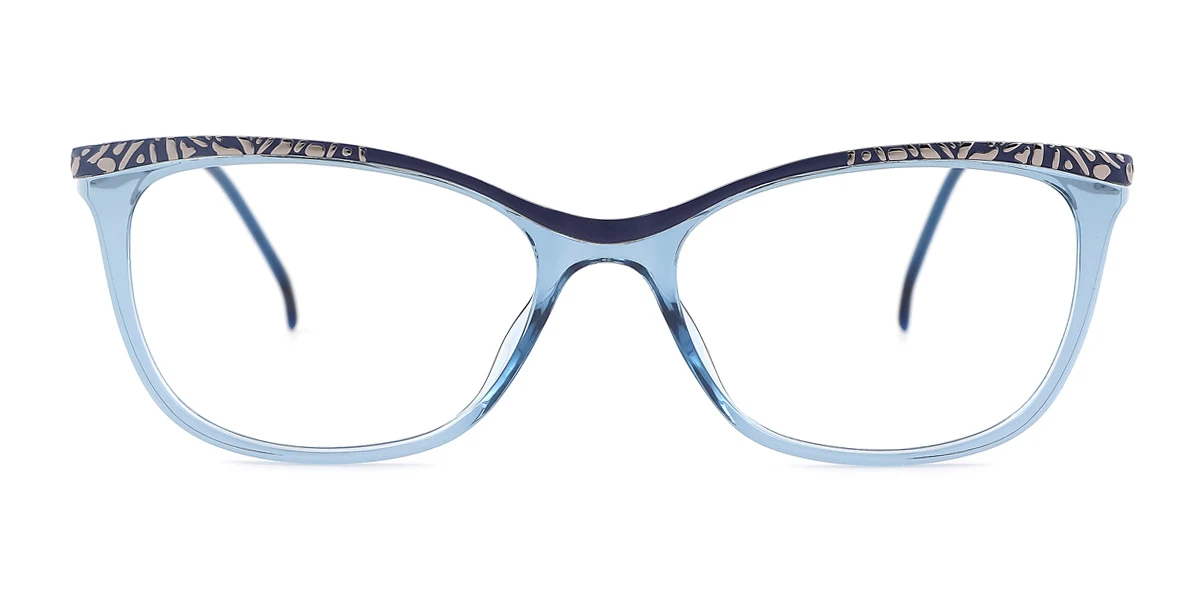 Blue Oval Unique Gorgeous Spring Hinges Super Light Eyeglasses | WhereLight