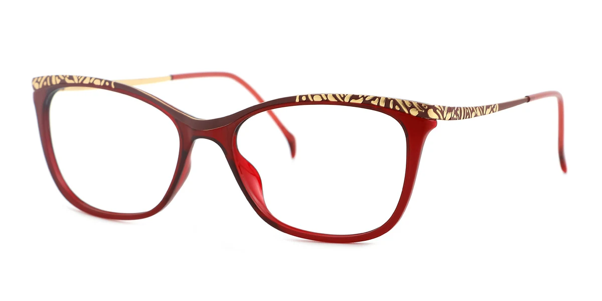 Red Oval Unique Gorgeous Spring Hinges Super Light Eyeglasses | WhereLight