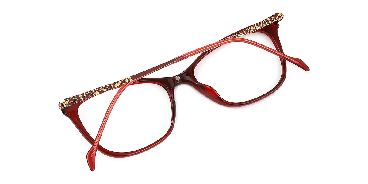 Red Oval Unique Gorgeous Spring Hinges Super Light Eyeglasses | WhereLight