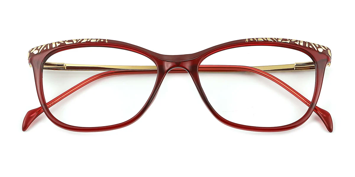 Red Oval Unique Gorgeous Spring Hinges Super Light Eyeglasses | WhereLight