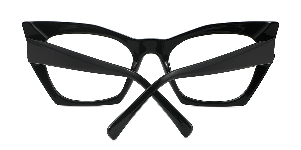 Black Cateye Unique Gorgeous Spring Hinges Custom Engraving Eyeglasses | WhereLight