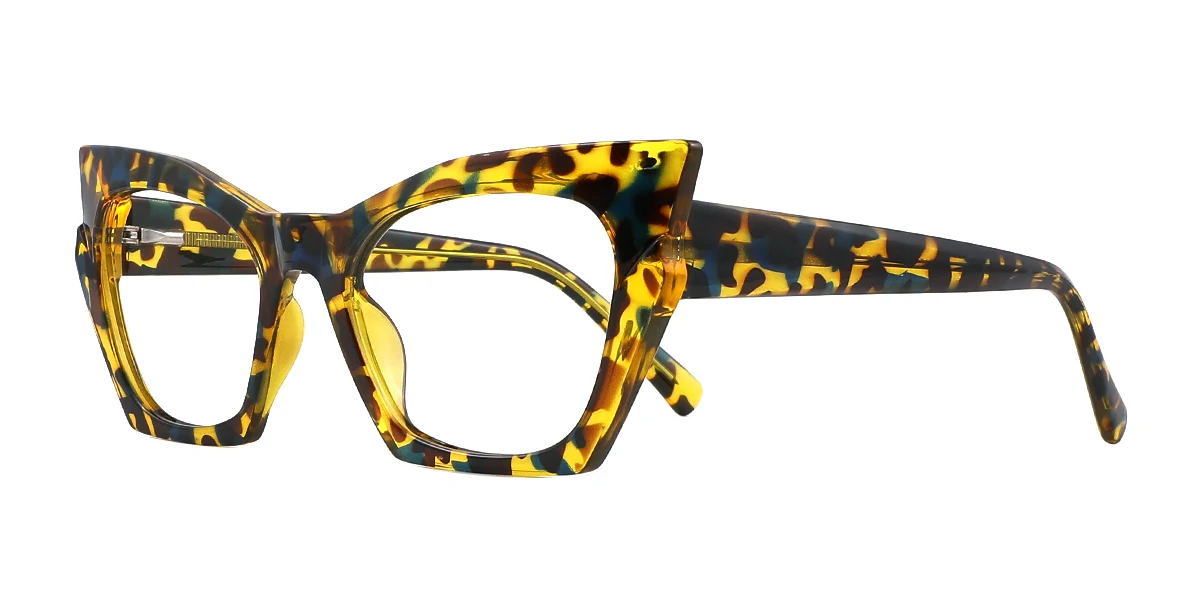 Tortoiseshell Cateye Unique Gorgeous Spring Hinges Custom Engraving Eyeglasses | WhereLight