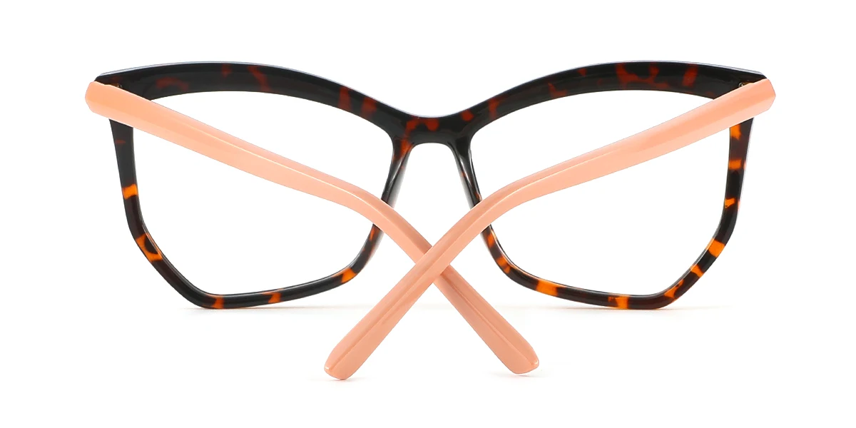 Tortoiseshell Geometric Simple Classic Spring Hinges Custom Engraving Eyeglasses | WhereLight