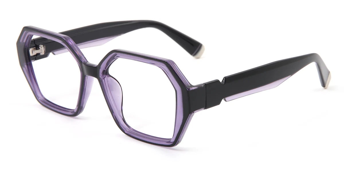 Purple Geometric Unique Gorgeous Custom Engraving Eyeglasses | WhereLight