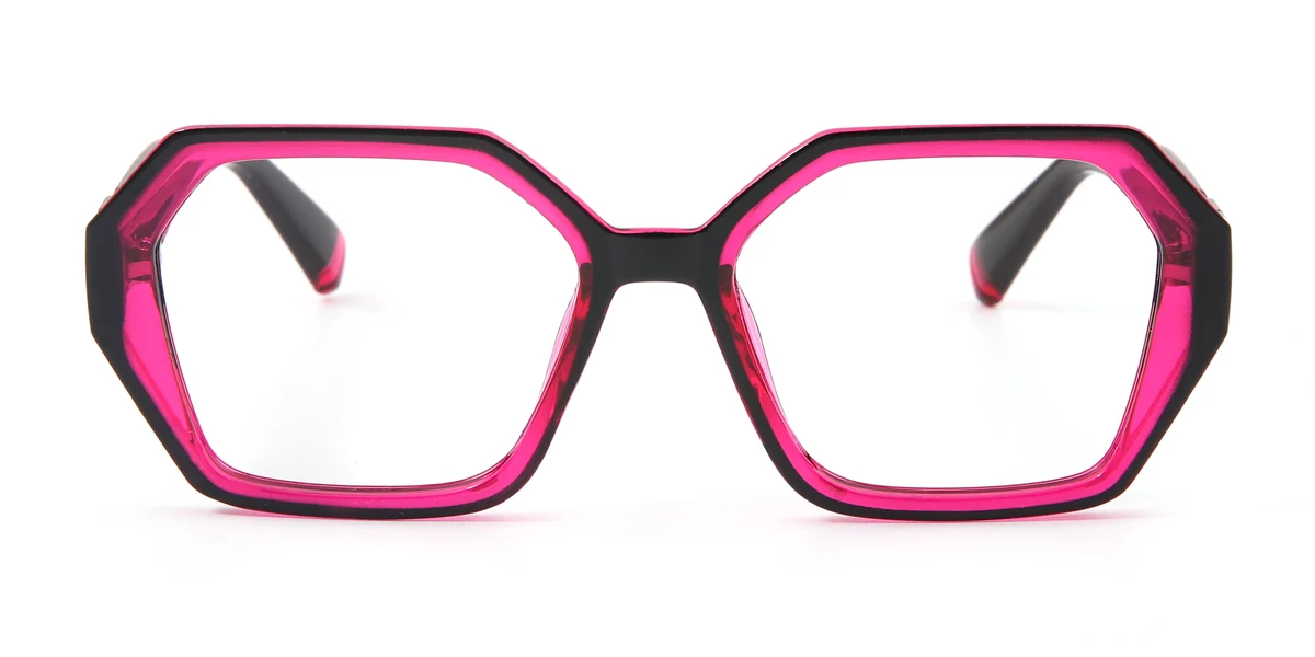 Red Geometric Unique Gorgeous Custom Engraving Eyeglasses | WhereLight