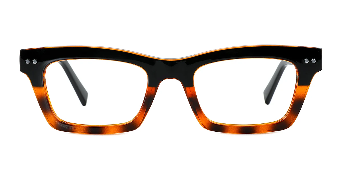 Tortoiseshell Rectangle Simple Classic Custom Engraving Eyeglasses | WhereLight