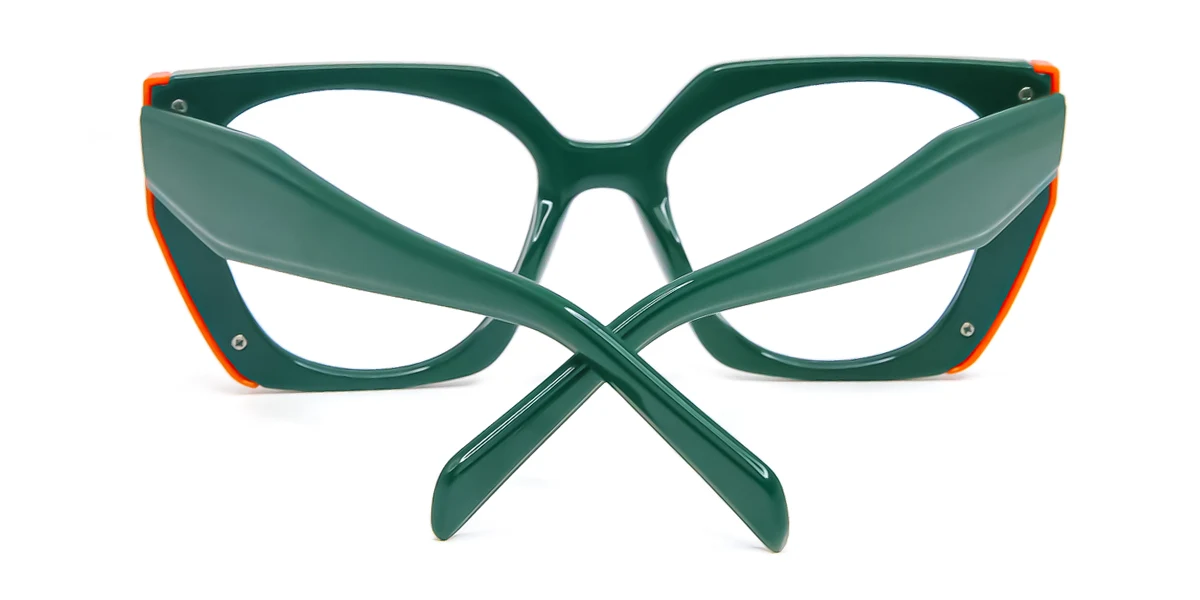 Green Rectangle Geometric Simple Retro Custom Engraving Eyeglasses | WhereLight