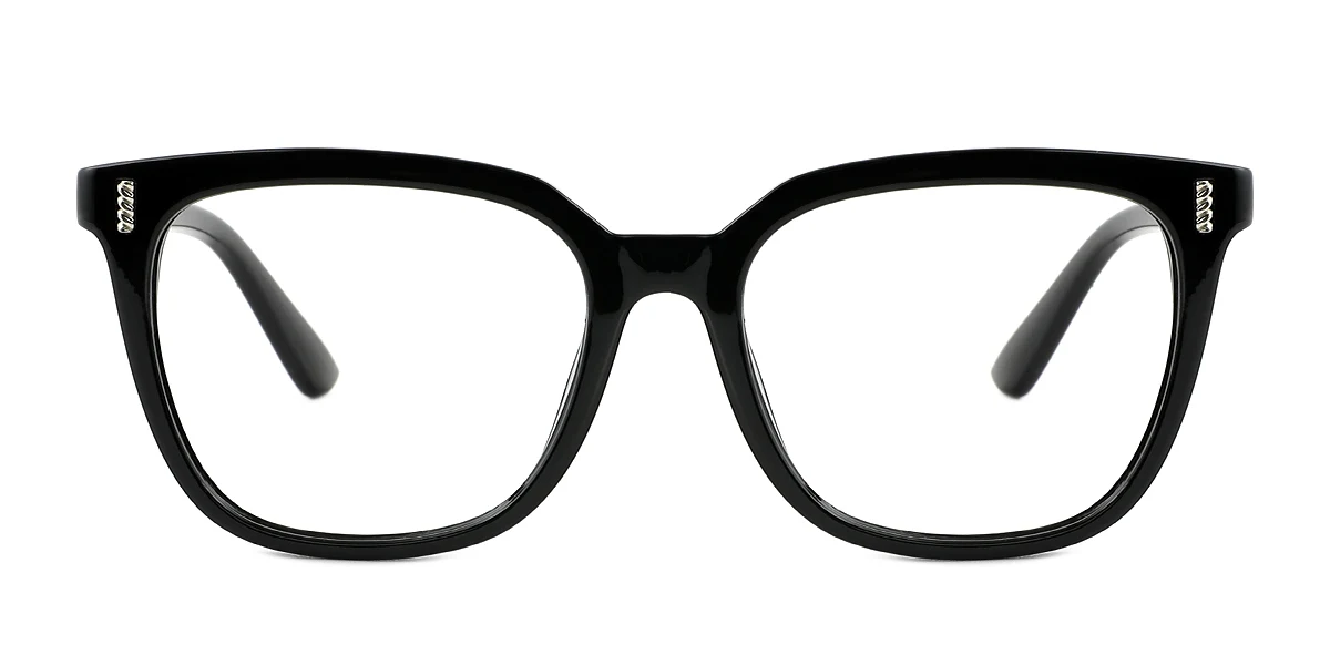 Black Rectangle Classic Custom Engraving Eyeglasses | WhereLight