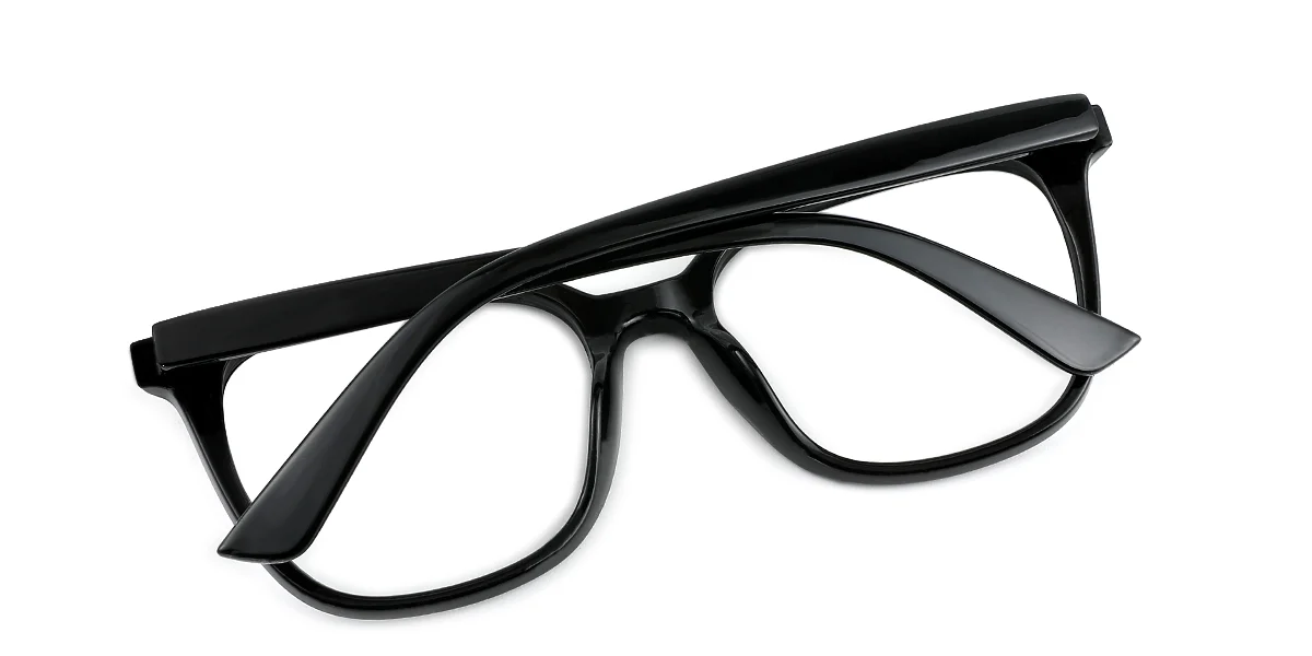 Black Rectangle Classic Custom Engraving Eyeglasses | WhereLight