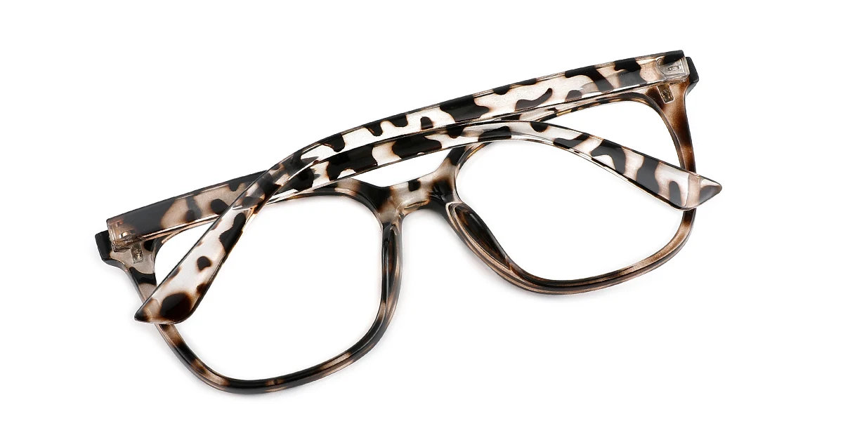 Tortoiseshell Rectangle Classic Custom Engraving Eyeglasses | WhereLight