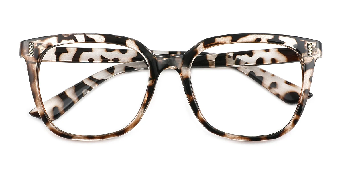 Tortoiseshell Rectangle Classic Custom Engraving Eyeglasses | WhereLight